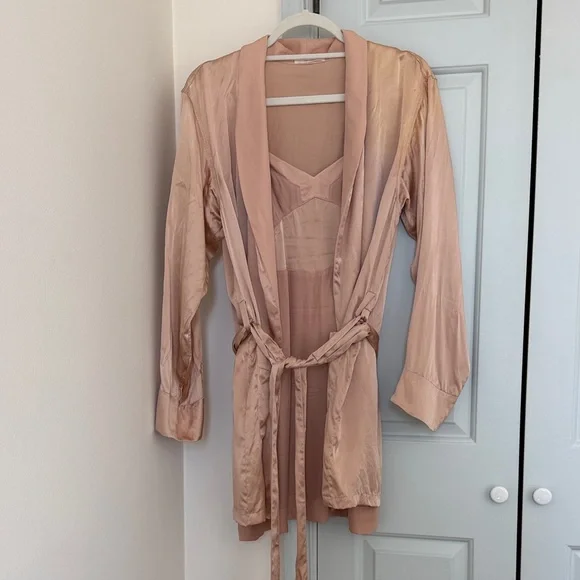 Women’s Satin Slip Dress in Blush Pink - Picture 2 of 16